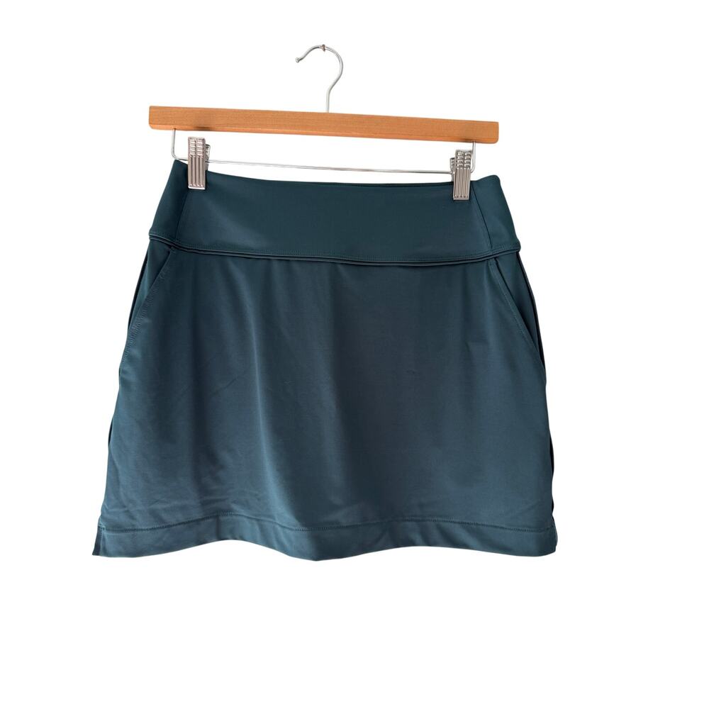 PUMA Golf Blake Piped Knit Skort Small Teal Blue Built-In Shorts Pockets